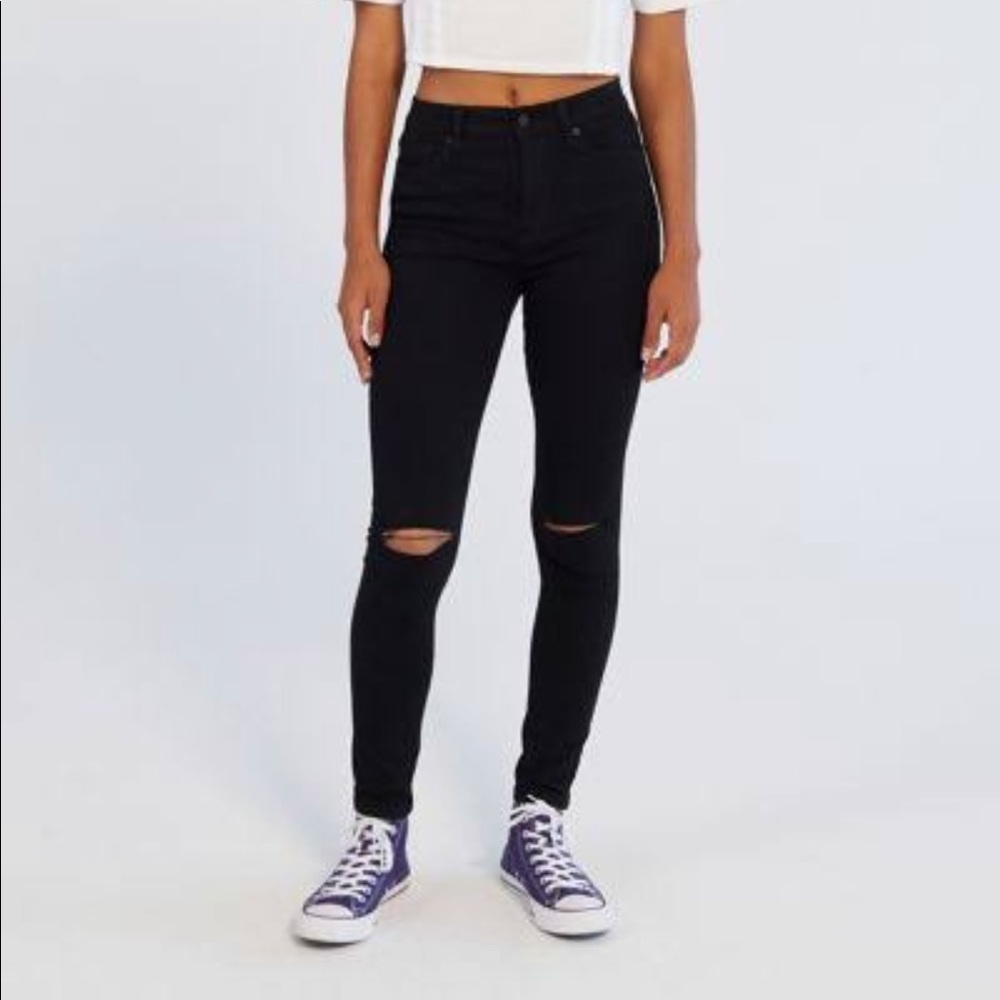 Black BDG Twig jeans with knee holes